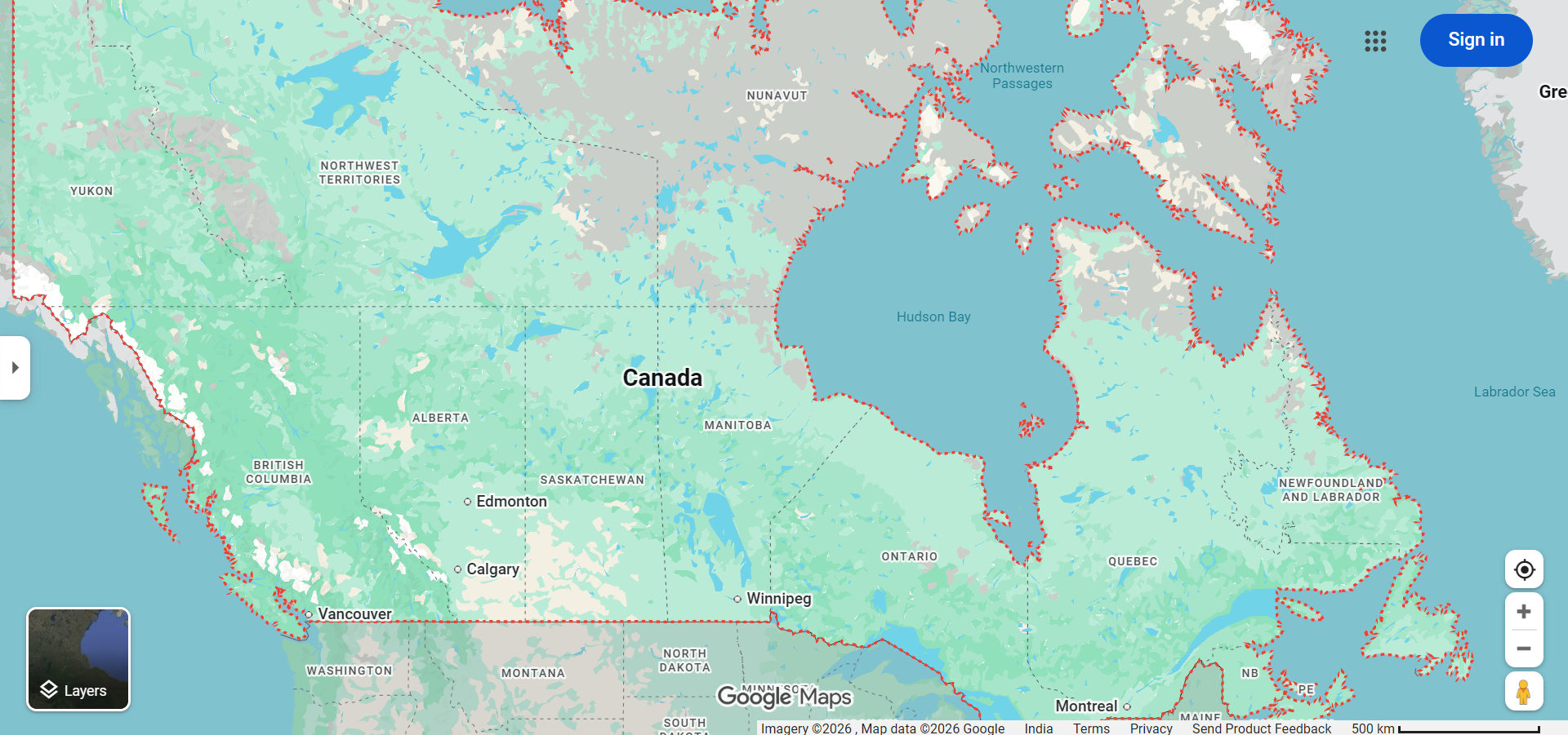 Google Maps Canada Navigation