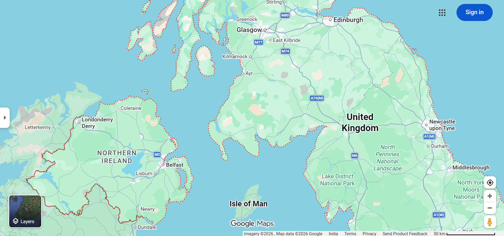 Google Maps United Kingdom Navigation